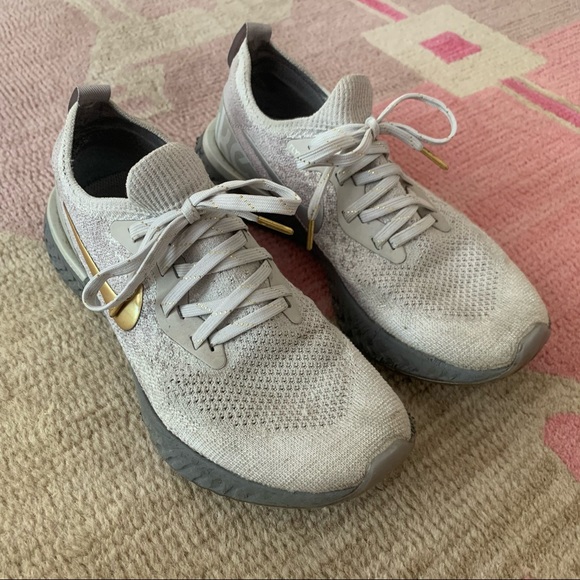 Nike Epic React Flyknit Metallic Running Shoes - Picture 3 of 6